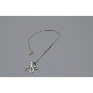Sterling Silver Butterfly Necklace 925 Stamped 19" Chain Charm Jewelers 3.6 Gram